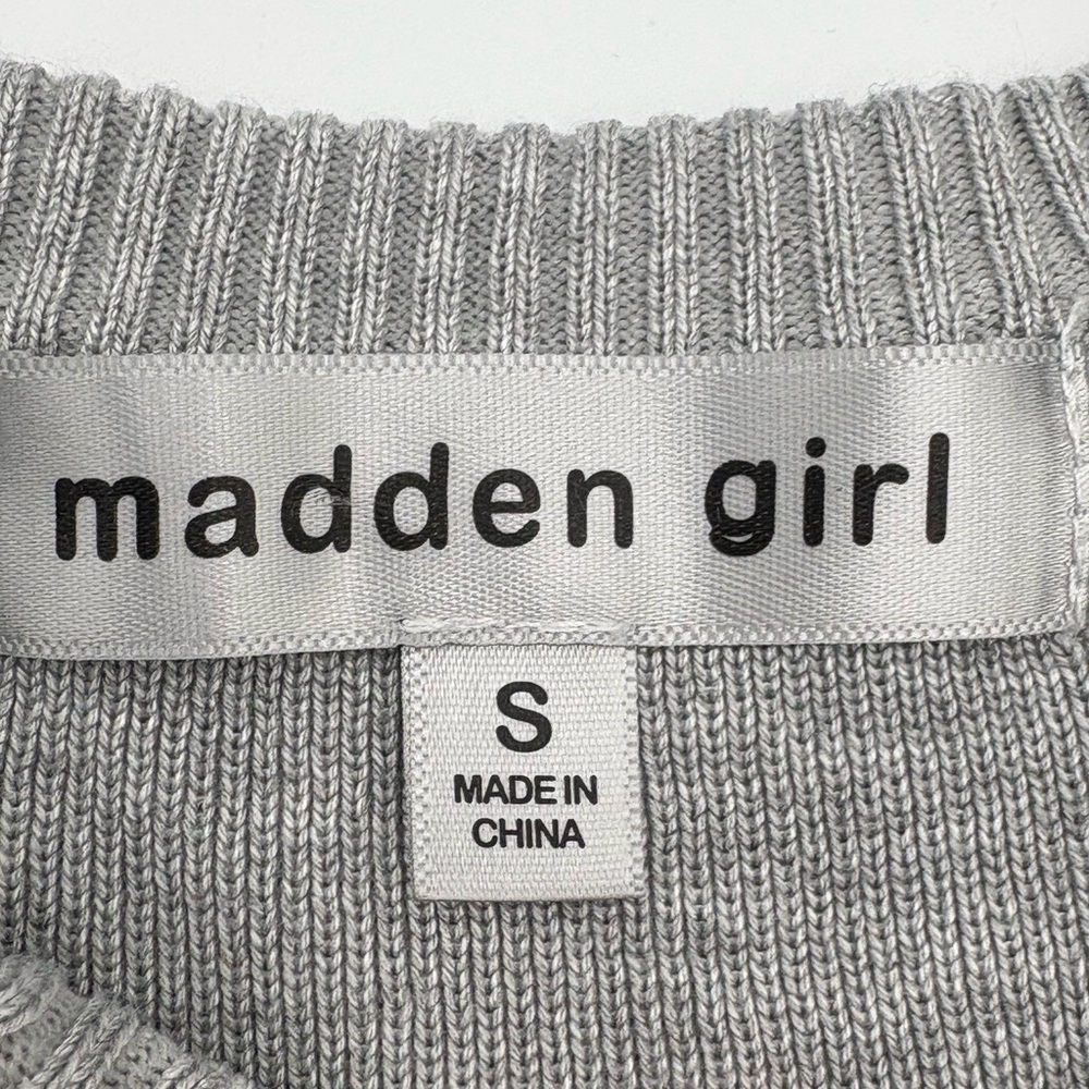 Madden Girl Gray Sleeveless Knit‎ Cardigan Sweater Vest Size S - Picture 5 of 9